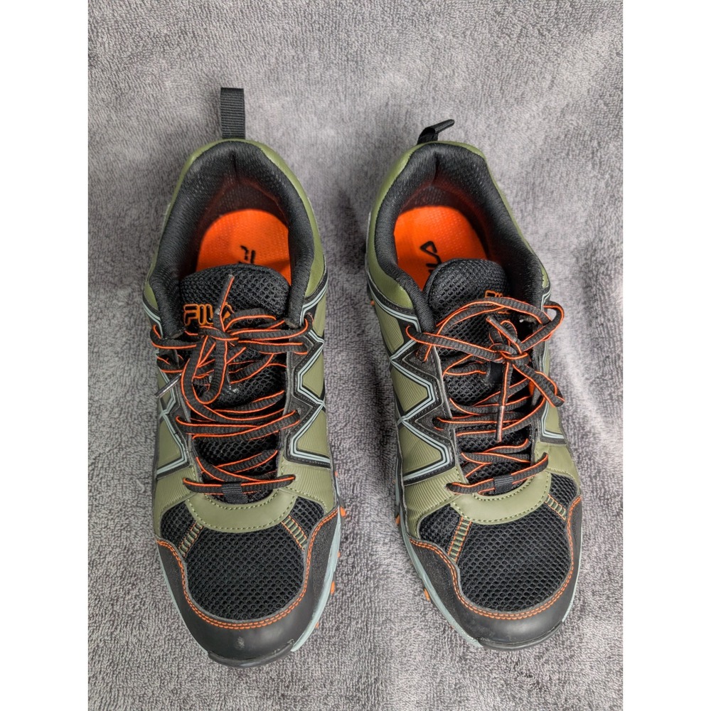 Fila Mens 1JM01264-305 Trail Running Shoes Green Black Orange 9.5